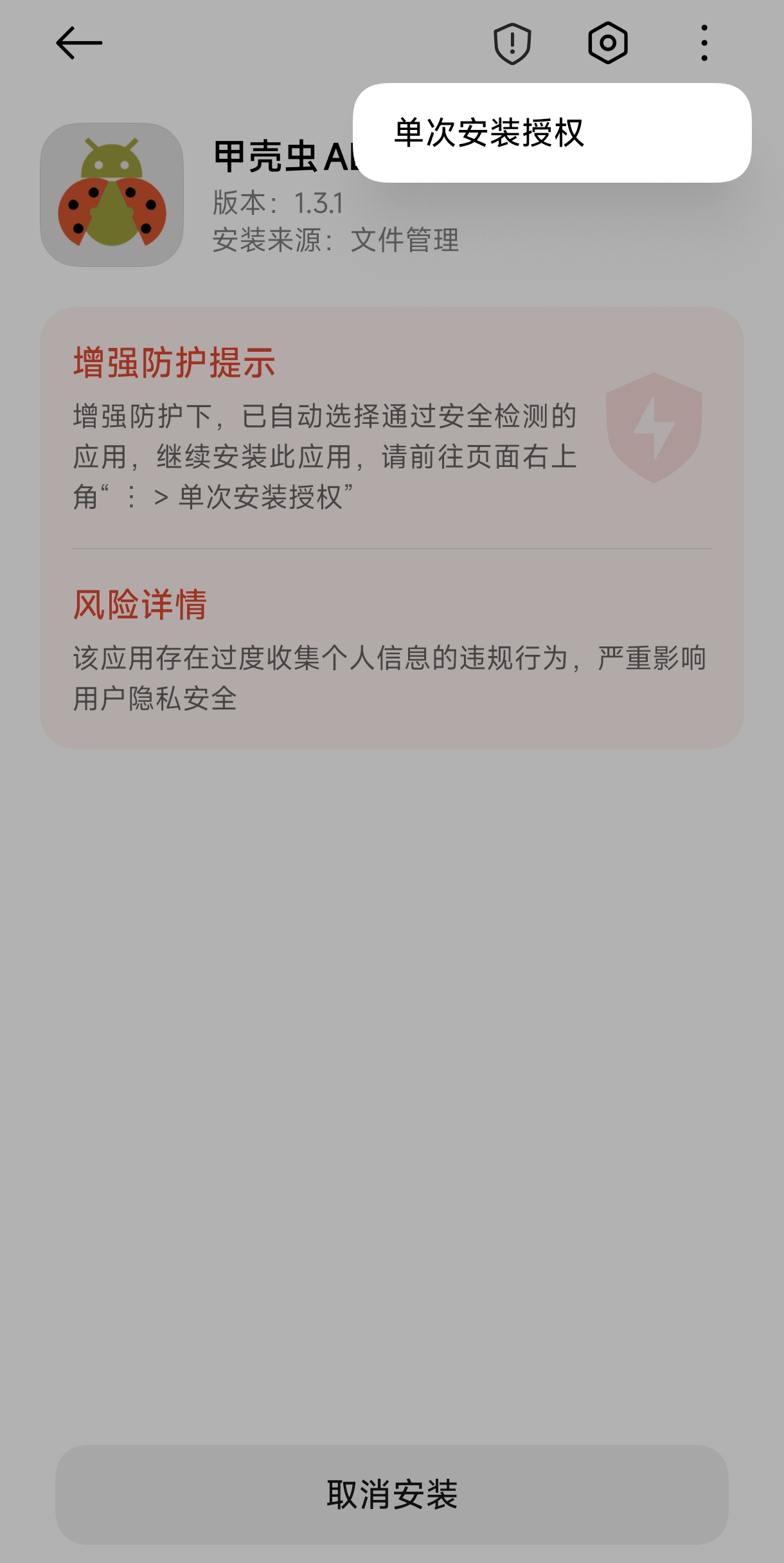 步骤 2：按提示进行单次安装授权